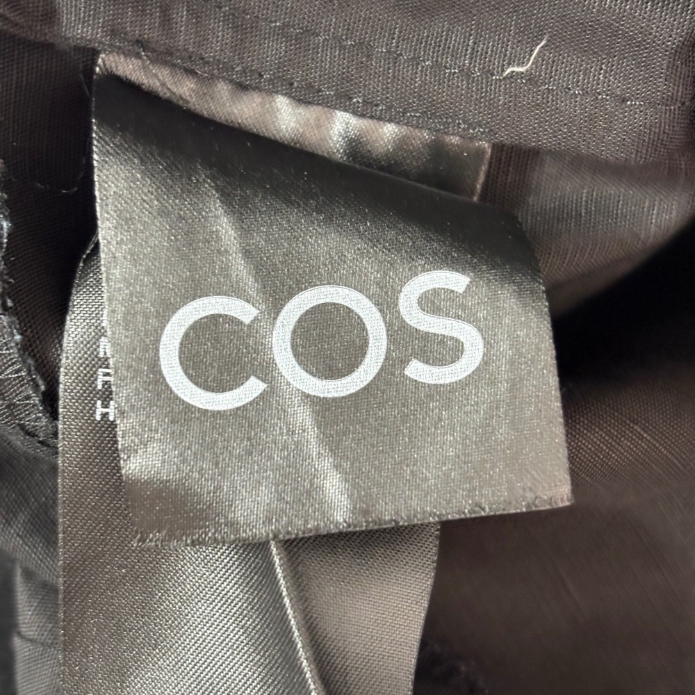 COS Womens Jumpsuit Size 8 Black V-Neck Wide Leg Short Sleeve Minimalist 10849 - Picture 8 of 15